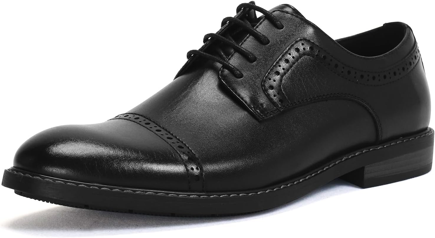 KUDORO Men's Suit Shoes, Classic Business Lace-Up Shoes