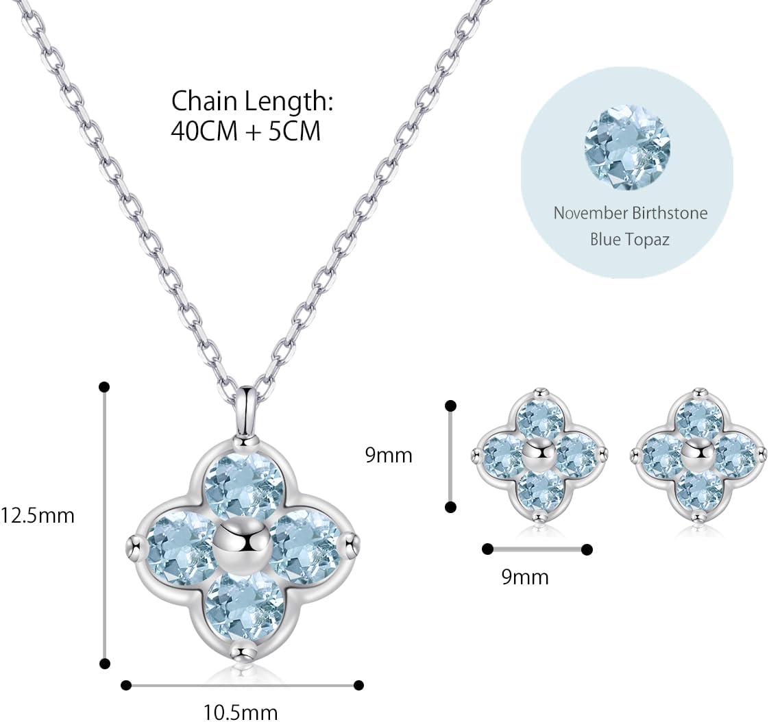 Women's Clover Birthstone Jewellery Set in 925 Sterling Silver – Bild 5