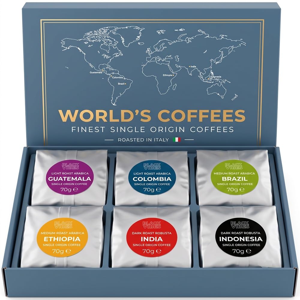 Black Vibes - Gift Set - World's Coffees | Coffee Beans 420 g (6 x 70 g) – Bild 3