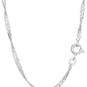 NKlaus Genuine 925 Sterling Silver Singapore Chain Twisted 2.40 mm Wide