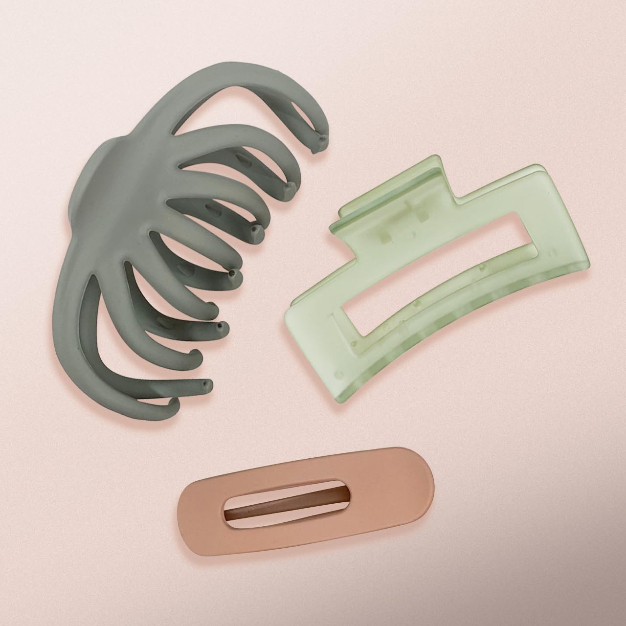 Kitsch Large Mixed Hair Claws for Women - Eucalyptus - Pack of 3 – Bild 7