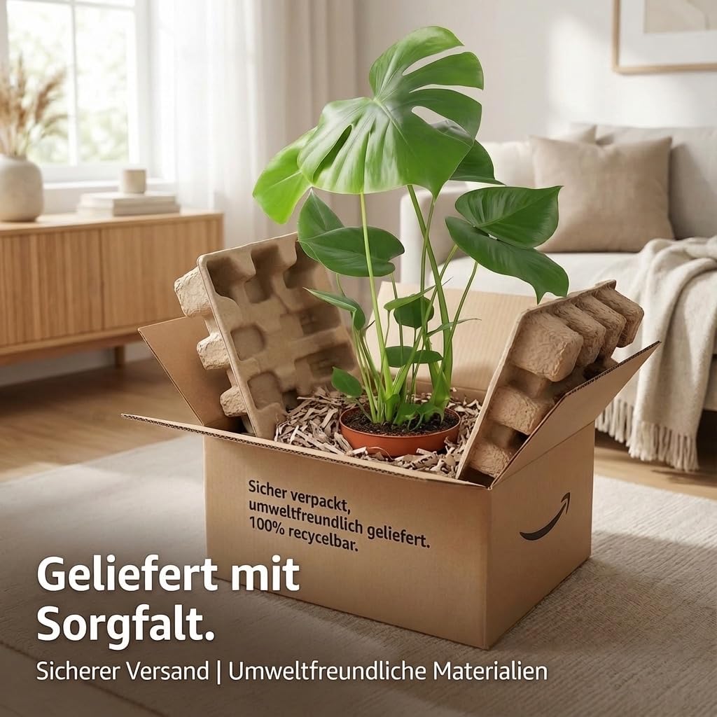 Monstera deliciosa | Set of 2 | Window Leaf | Approx. 55-70 cm | Diameter 12-15 cm Pot | Easy Care Indoor Plants for Home and Office | Quality from Plant Professional | Ideal Room Greenery – Bild 7