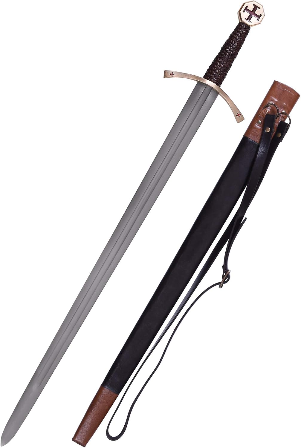 Battle-Merchant Real Steel Templar Sword with Scabbard Crusader