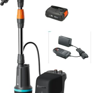 Gardena Cordless Rain Barrel Pump 2600 Comfort 18V P4A Ready-To-Use Set: Watering Intervals, Power Setting, Fits Water Container, Constant Pressure, Wireless (14604-20)