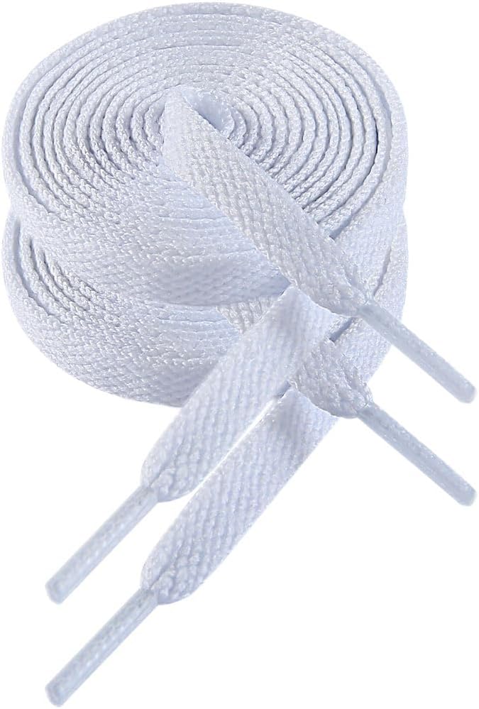 VSUDO Flat Trainer Shoelaces, 8 mm Wide, Replacement Shoelaces for Trainers, Running Shoes, Sports Shoes