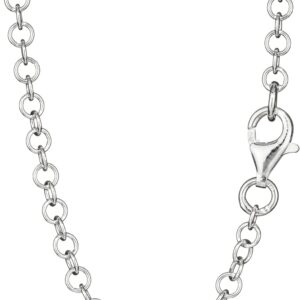 NKlaus Women’s Anchor Chain Necklace Round (38 cm – 80 cm) 925 Sterling Silver Width: 3.5 mm