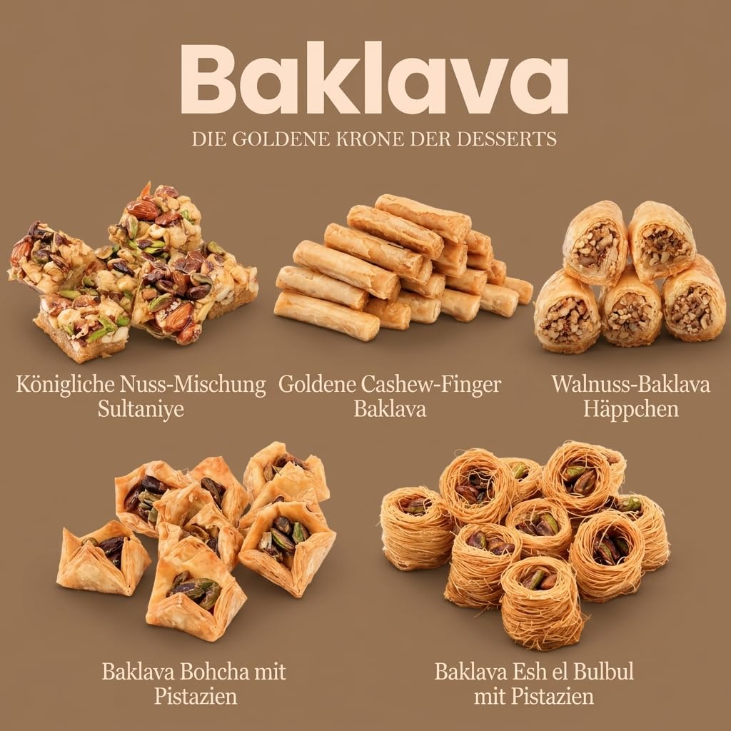 Mughe Gourmet Baklava with Pistachio Assortment Metal Gift Box 385g – Bild 3