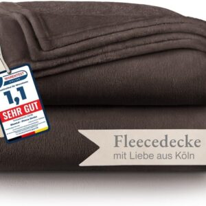 Blumtal Fleece Blanket, 150 x 200 cm, Dark Brown, Oeko-Tex Blanket for Sofa, Cocooning, Fleece Blanket, Thick, Fluffy, Soft and Warm, High Quality