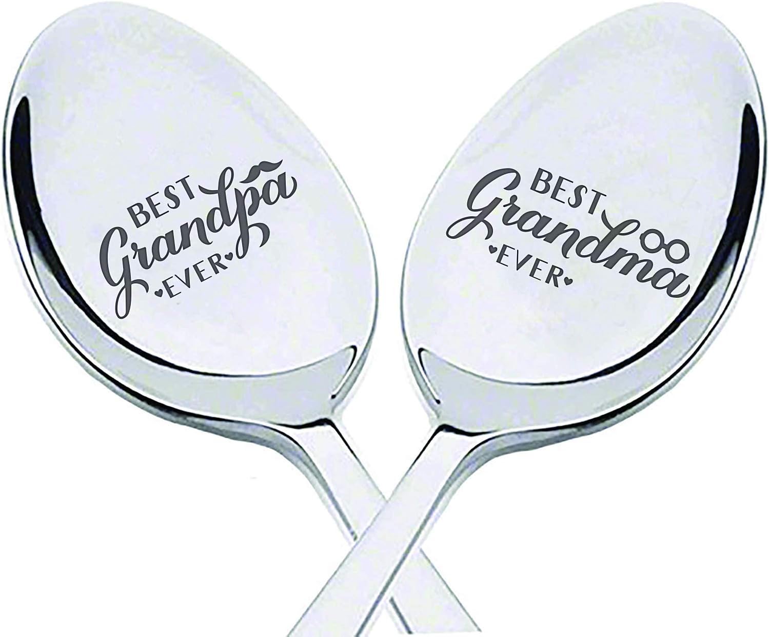 Birthday Gift for Grandma and Dad, Christmas Gifts for Grandparents, Wedding Anniversary Gift for Grandma and Grandpa, Thanksgiving Gifts for Grandparents, Cool Spoon Gifts from Children, 17.8 cm