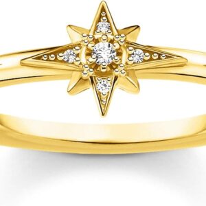 THOMAS SABO TR2317 Star Ring with Stones, 925 Sterling Silver