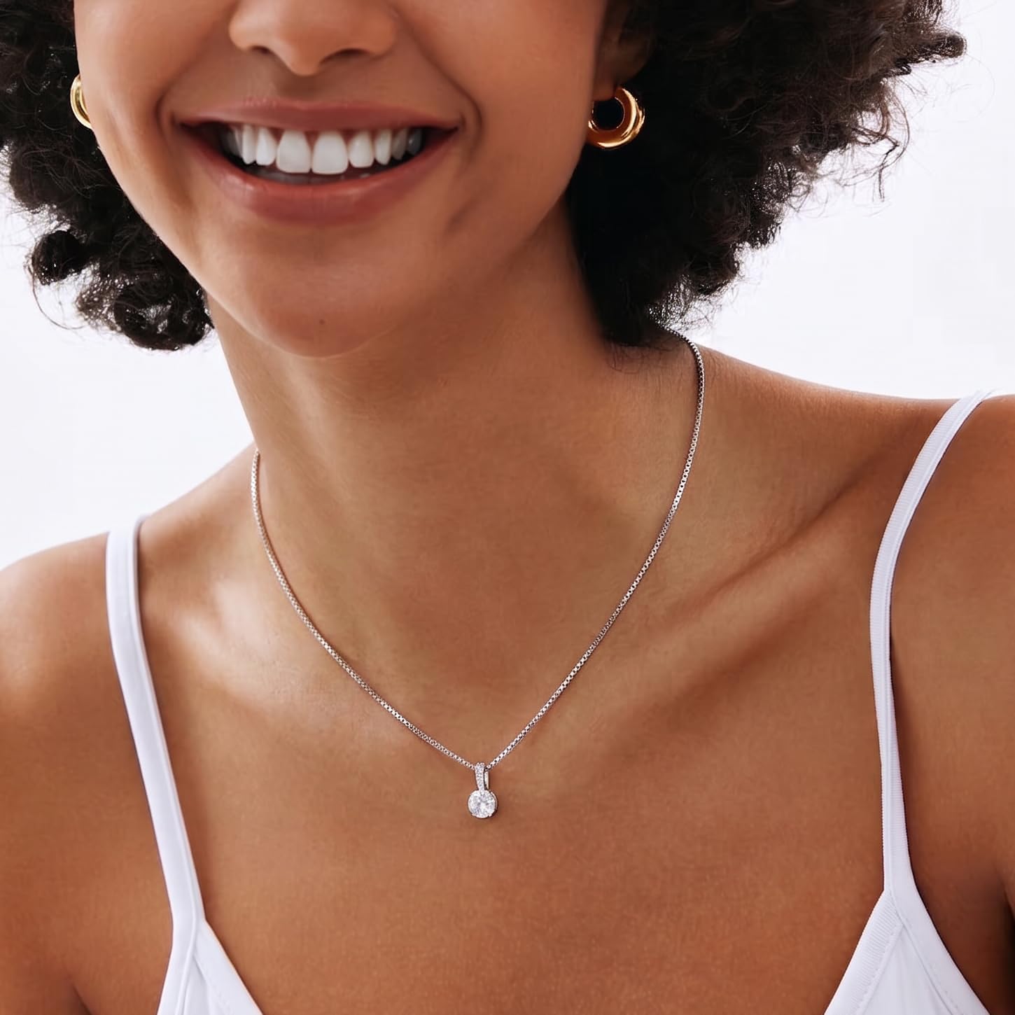 SLUYNZ 925 Sterling Silver Cubic Zirconia Necklace Chains for Women Sparkling CZ Pendant Necklace – Bild 2