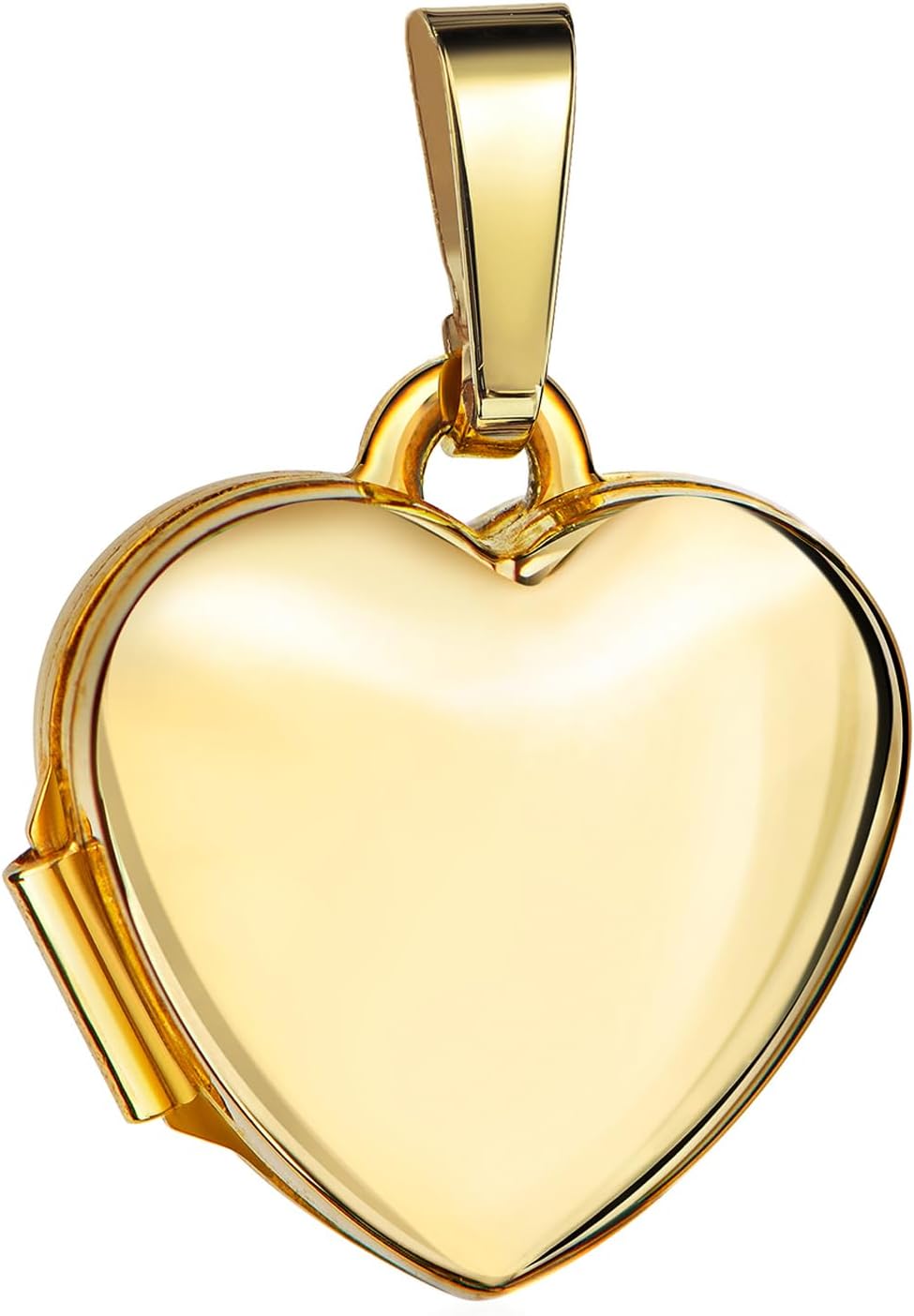 Small Heart Pendant Locket 333 Gold Heart Amulet for 2 Pictures to Open for Women with Necklace and Jewellery Case – Bild 2