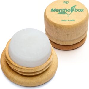 Menthol Box, Menthol Stone, Massage Stone, Refreshing and Cooling Menthol Macaron, for Brushing Forehead, Temples and Neck, Menthol Spa Massage, Pure Menthol Crystals 1 x 6 g