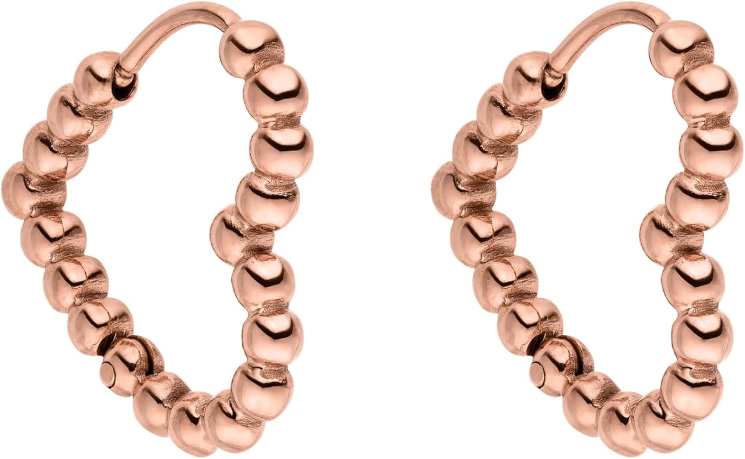 Purelei Bubble Heart Hoop Earrings - Waterproof | Heart Shaped Hoop Earrings with Ball Structure Made of Stainless Steel | 14K Gold Plating, Silver & 18K Rose Gold Plating | Playful Statement Earrings