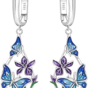 CYCUFF 925 Sterling Silver Hoop Earrings Colourful Cubic Zirconia Jewellery Earrings for Women Set Earring Gifts for Her
