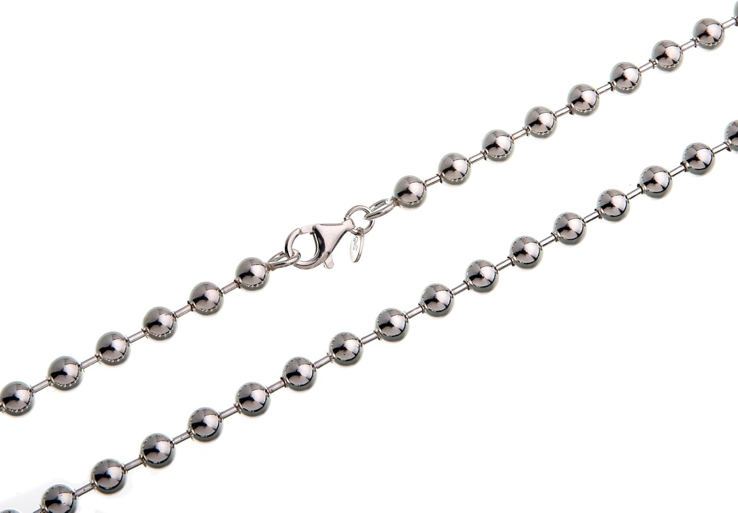 6 mm Ball Chain - Genuine 925 Silver, Length 40-100 cm