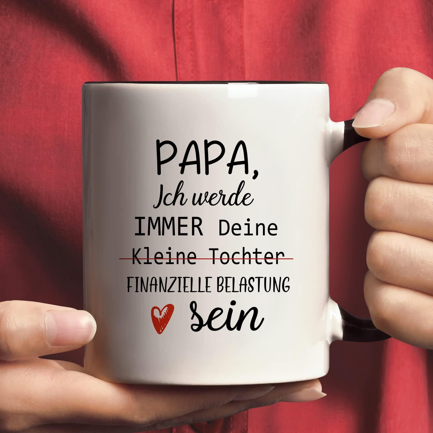 Joymaking Coffee Mug Gifts for Dad, Dad Mug with Saying Papa, Ich Werde Immer Deine Kleine Tochter Finanzielle Belastung Sein, Coffee Cup Dad Mug Gift for Father Father's Day Birthday – Bild 2