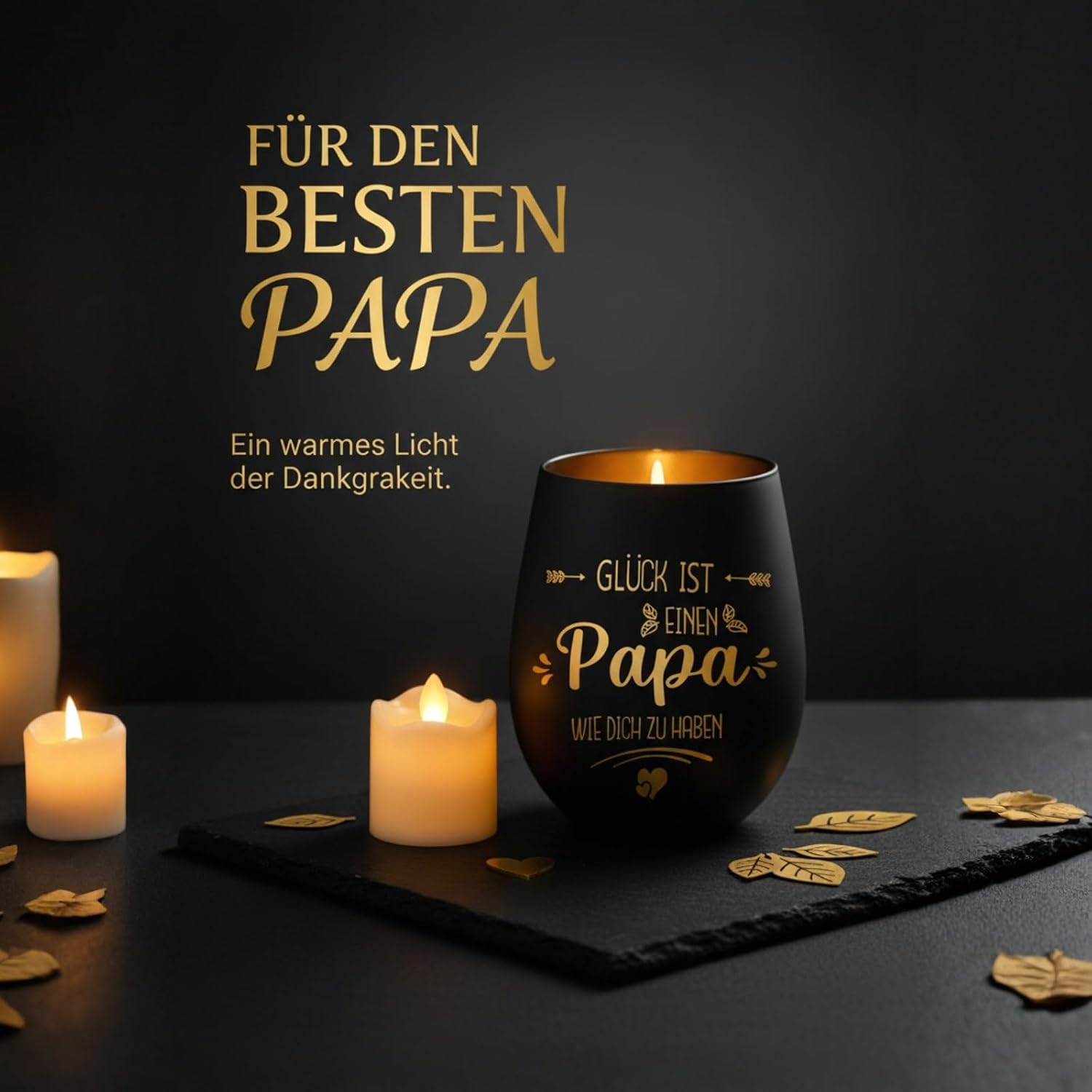 Gifts for Dad, Lantern with Engraving for Dad, Tea Light Holder Gift Dad, Christmas Gifts for Dad (PAPA01) – Bild 2