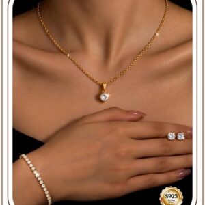 YADOCA Jewellery Sets for Women Gold Silver Charm Necklace Bracelet