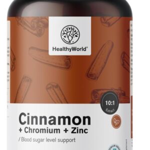 HealthyWorld Cinnamon with Chrome and Zinc Plant Capsules – Pack of 240