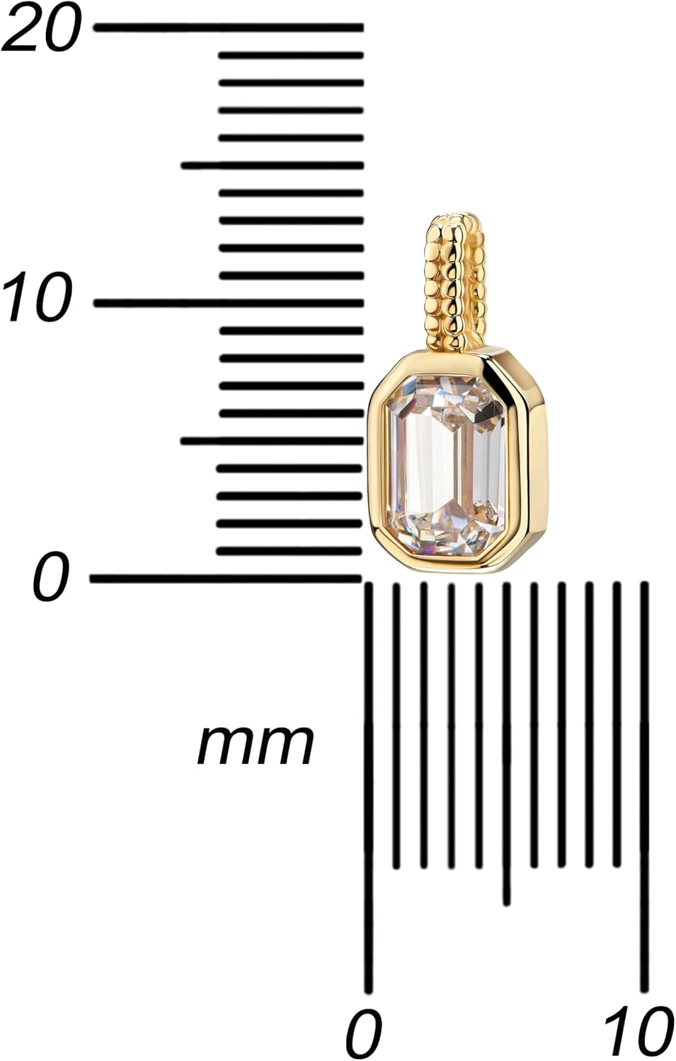 Zirconia Gold Pendant 333 Yellow Gold for Women with Chain or without Chain + Jewellery Case + Certificate of Authenticity – Bild 3