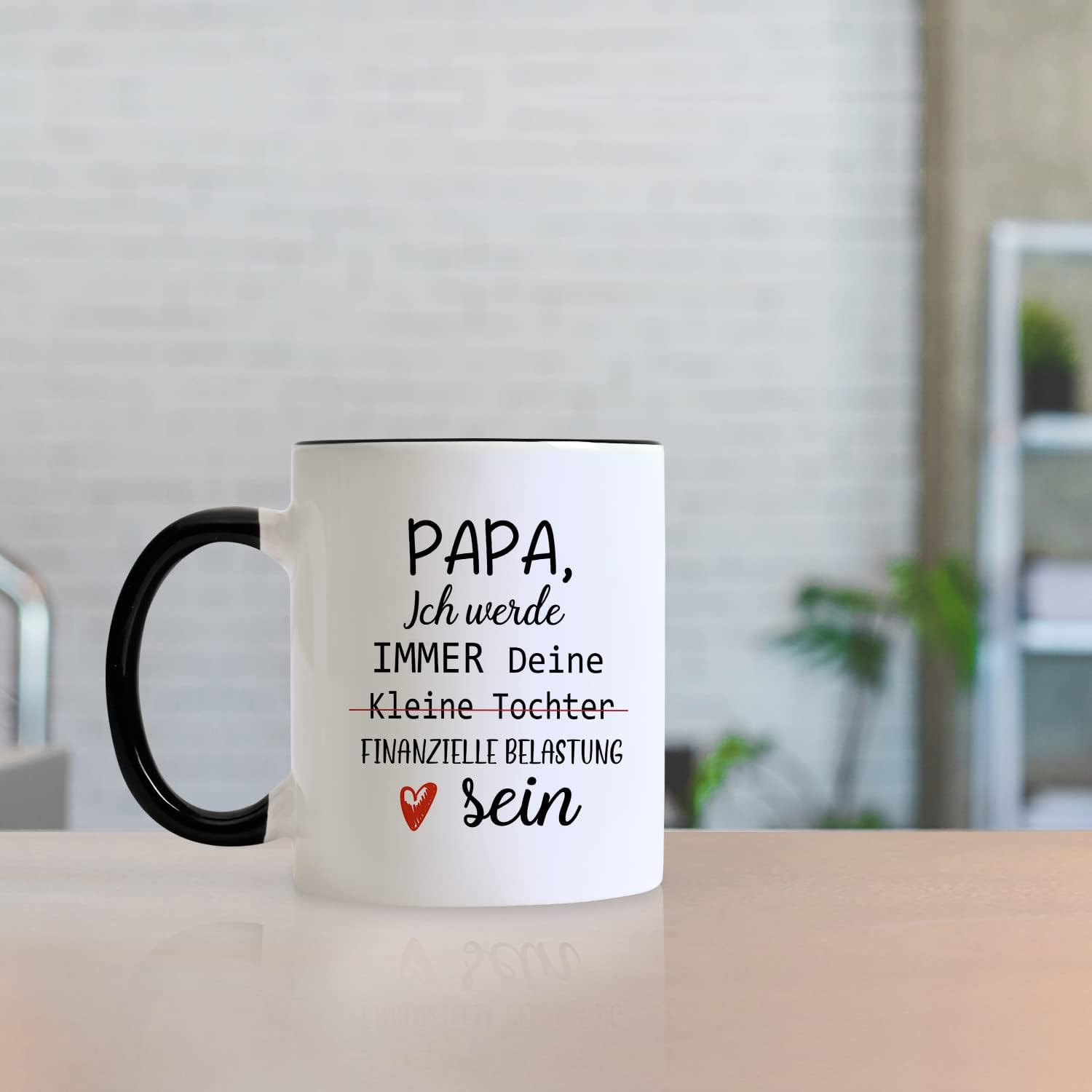 Joymaking Coffee Mug Gifts for Dad, Dad Mug with Saying Papa, Ich Werde Immer Deine Kleine Tochter Finanzielle Belastung Sein, Coffee Cup Dad Mug Gift for Father Father's Day Birthday – Bild 6