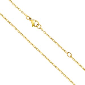 OSTAN Gold Anchor Chain Golden Chain Women’s Gold-Plated Waterproof Antioxidation Width 1.4 mm Length 40-100 cm + 5 cm