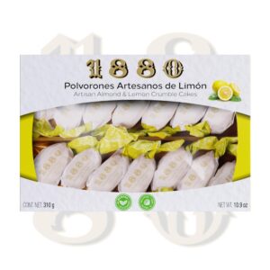 1880 Handmade Polvorones with Almonds and Lemon, Highest Quality, Typical Christmas Pastry, Handmade Recipe Individually Wrapped, 310 Grams