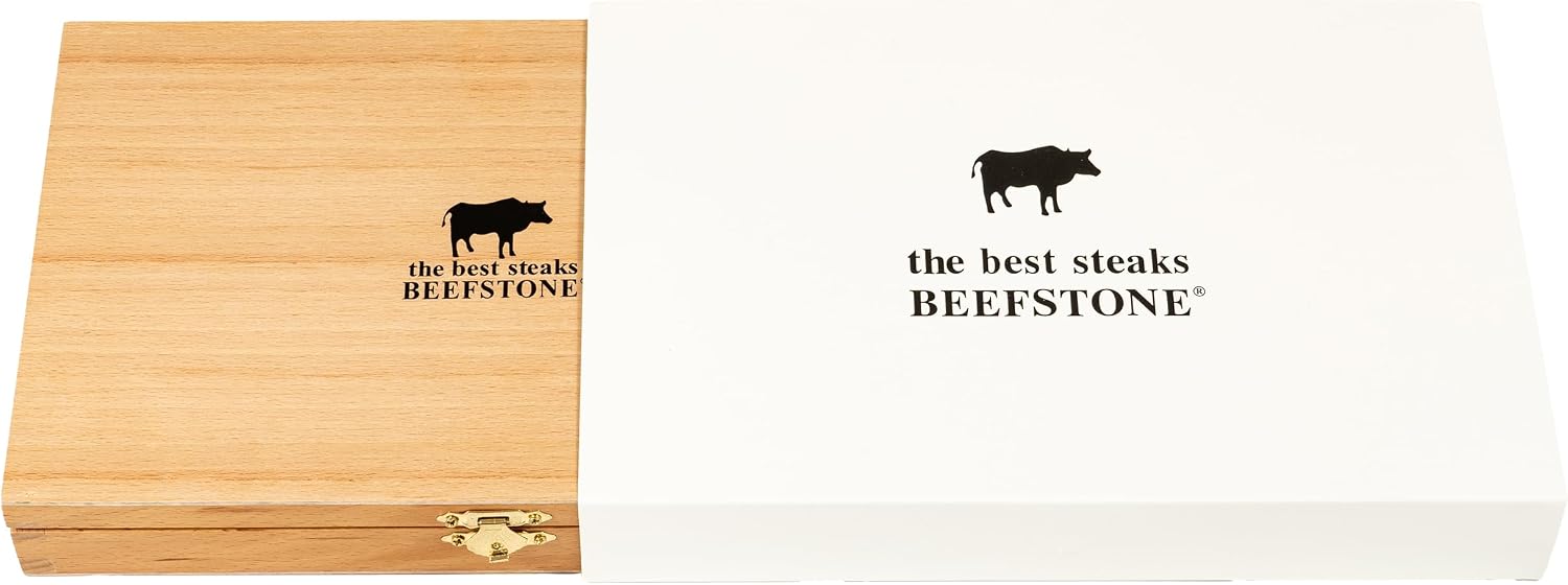 Steak Knife Set 6 Pieces Professional Chef's Knife, Ergonomic Wooden Handle, Serrated Edge, Gift Idea with Wooden Box for Storage – Bild 7