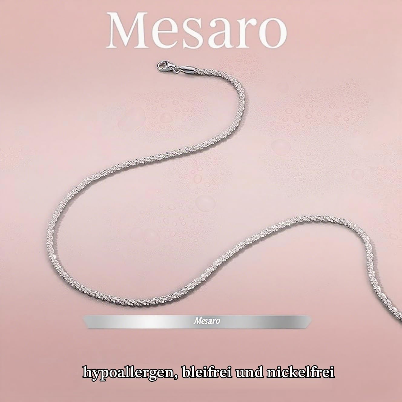 Mesaro Silver Necklaces for Women - 2-Piece Layered Necklaces, Hypoallergenic Sterling Silver Choker, Delicate Jewellery Gift for Birthday & Christmas – Bild 5