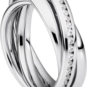 Heideman Women's Trini Ring Made of Stainless Steel Silver Coloured Polished Women's Ring for Women Roll Ring Play Ring Triple Ring Pack of 3