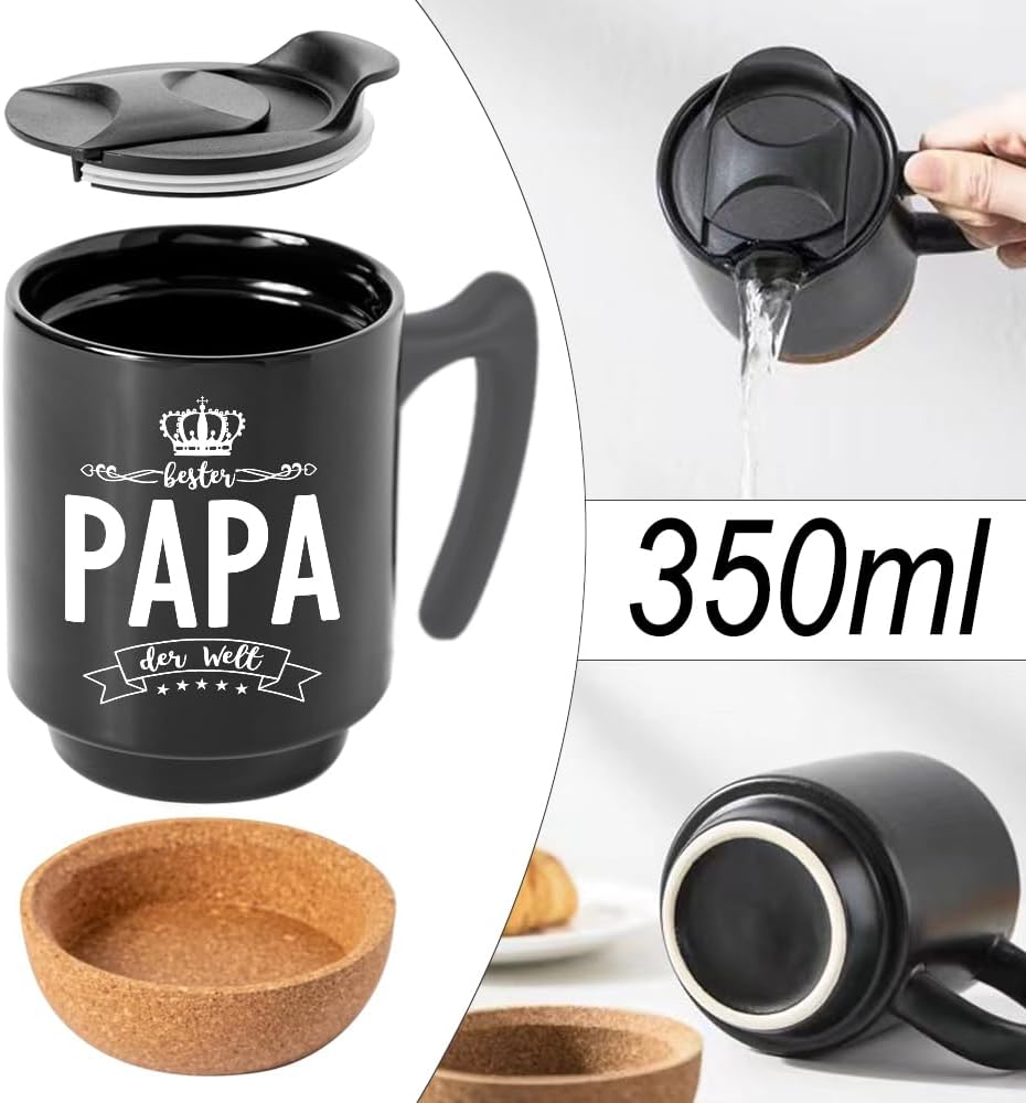 Mum and Dad Mug Set with Lid and Coaster – Bild 2