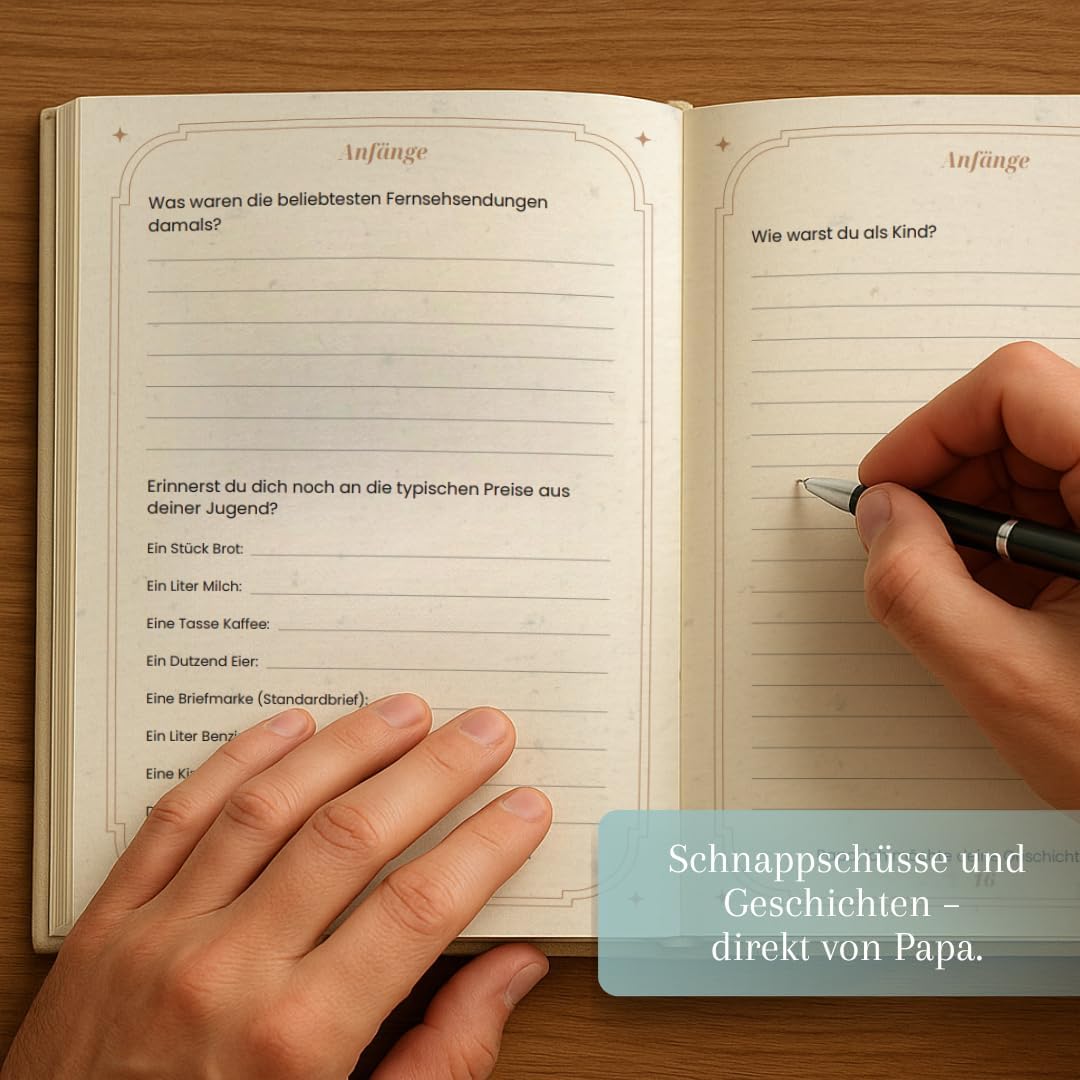 Papa, erzähl mir deine Geschichte - The Memory Book to Fill In | Personal Gift for Father's Day, Birthday or as a Attention | Designed with Love for Lasting Memories – Bild 4