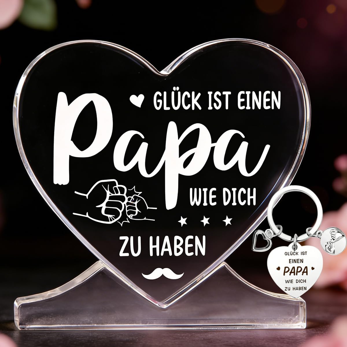 Dad Gift Christmas - Heart Acrylic, Dad Birthday Gift, Gift for Dad, Step Dad, or Father in Law for Father Gifts, Christmas, Father's Day, Best Dad Gift from Daughter Son