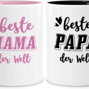 Mum and Dad Gifts, Best Mum Best Dad Mug Set with Saying