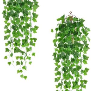 2 Piece Artificial Plant Hanging Set, 2 Ivy Hanging Plant Artificial Ivy Garland for Balcony, Artificial Hanging Plants as Wall Decoration Indoor