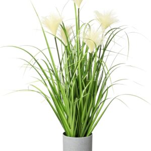 Artificial Riedgrass, 66 cm in White Pot, Lifelike Wild Grass in Pot, Pampas Grass for Indoors, High-Quality and Decorative Decorative Plant, Grass Bush for Indoors, Lifelike Artificial Plant
