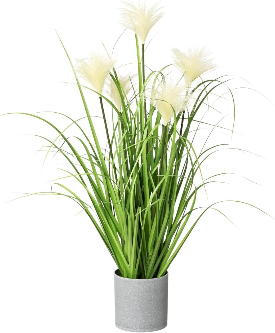 Artificial Riedgrass, 66 cm in White Pot, Lifelike Wild Grass in Pot, Pampas Grass for Indoors, High-Quality and Decorative Decorative Plant, Grass Bush for Indoors, Lifelike Artificial Plant