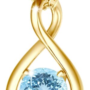 FANCIME Infinity Geburtsstein Halskette für Damen 925 Sterling Silber Kette