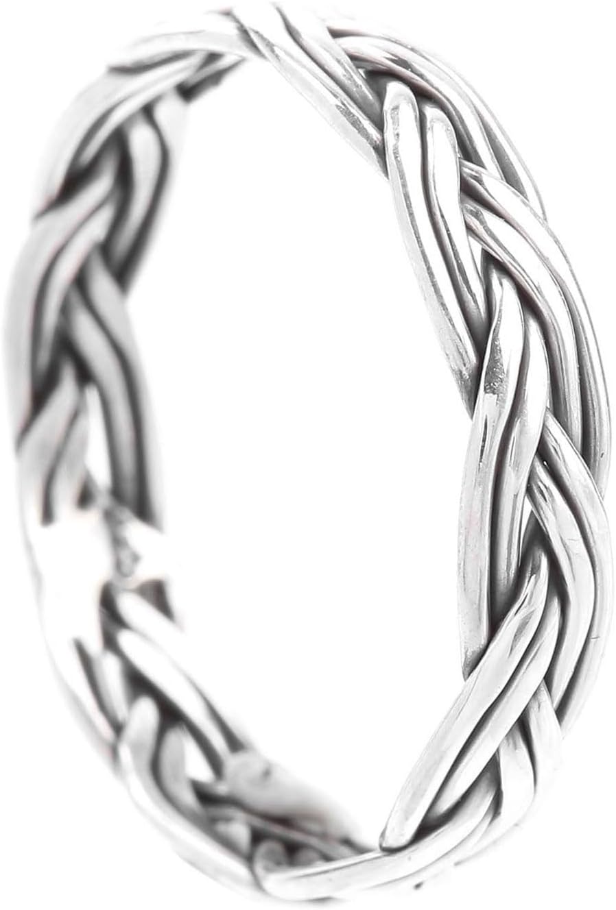Windalf RANA Narrow Braided Ring 4mm Viking Jewellery 925 Sterling Silver – Bild 2