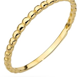 MARKO Gold Ring Women’s 333 Real Gold Ball Ring 8 Carat, Slim Ring Gold Ladies in Pearl Look, Fine Ring or Wedding Ring, Gold Jewellery Gift
