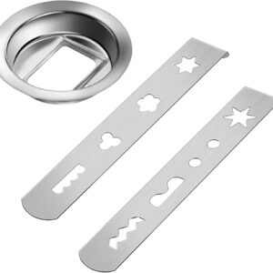 Biscuit Attachment 8 Shapes Biscuit Attachment Accessories, 430 Stainless Steel for Meat Mincer with Connection Ring, Pastry Attachment for Christmas Pastries