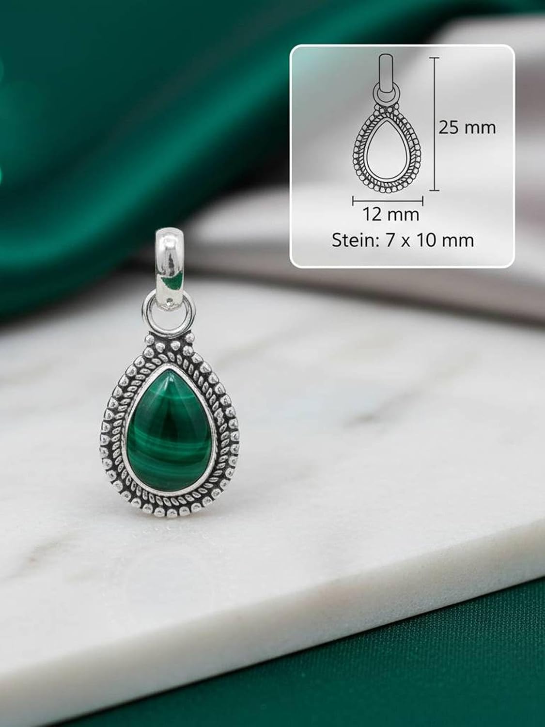 mantraroma Silberkette Damen 925 mit Edelstein – Bild 3