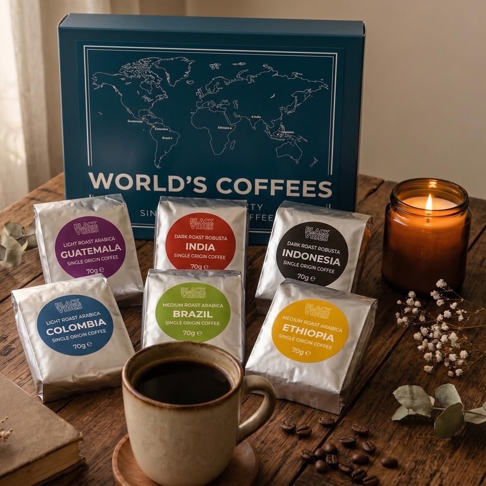 Black Vibes - Gift Set - World's Coffees | Coffee Beans 420 g (6 x 70 g) – Bild 5