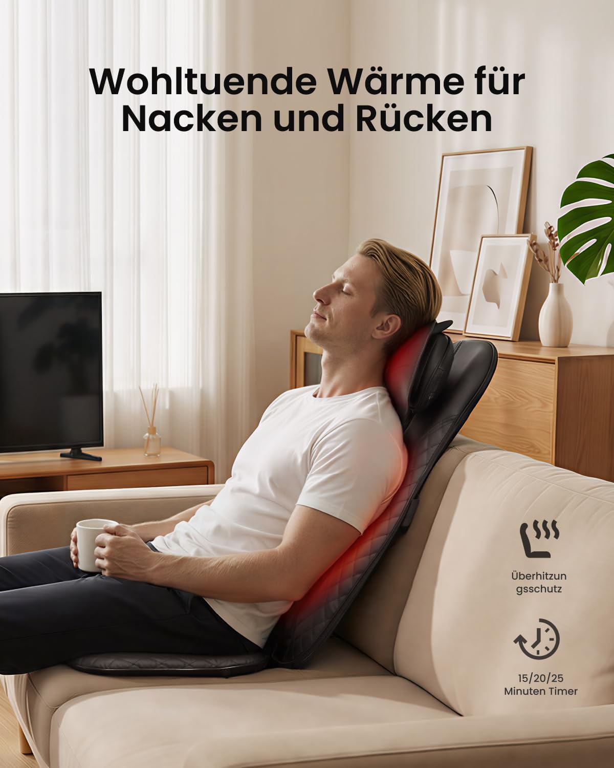 Renpho Back Massager, Massage Seat Cushion, Shiatsu Massager Back – Bild 5
