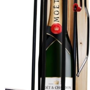 Personalised Gifts for Men Women Gift Idea – Iron Reserve Black Edition Moet Champagne (1 x 0.75 L) Including Emergency Saw – Dad Mum Birthday Wedding