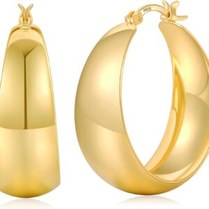 Senteria Earrings 925 Silver Hoop Earrings for Women Large Thick