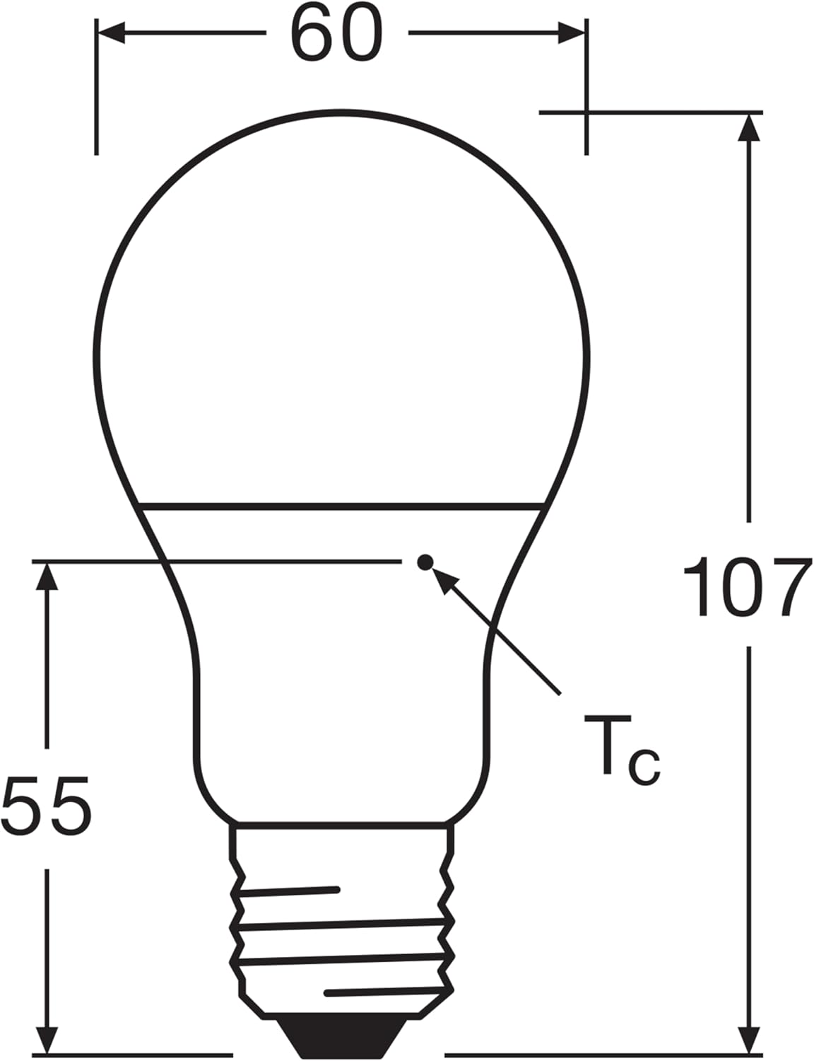 Osram 4 x LED Base Classic A Bulb, E27 Base, Non-Dimmable, Replaces 60 Watt, Matt, Warm White - 2700 Kelvin, Pack of 4 – Bild 8