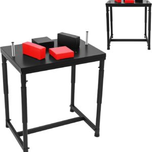 90 x 65 x 100 cm Arm Pressure Table, 1000 kg Load Capacity, Stainless Steel, Red/Black, Arm Wrestling Table, Competition Table, Strength Training Device with Padding, Elbow Pads for Gym, Club, Sports
