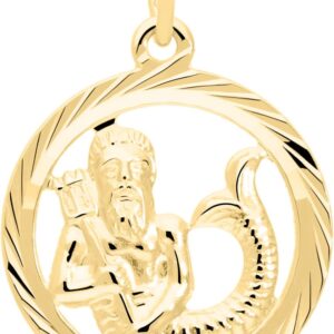 MyGold Zodiac Sign Pendant (Without Chain) Yellow Gold 333 Gold (8 Carat) Diameter 15 mm Round Star Sign Horoscope Constellation Pendant Gavno MOD-04433